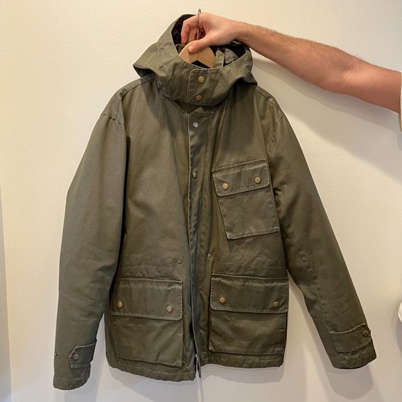 J. Crew Men’s Jacket Enfield Waxed Cotton Olive Green XL - Picture 2 of 8